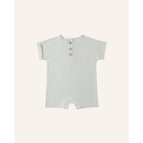 SHORT SLEEVE ONE-PIECE 0-3m / sage micro stripe
