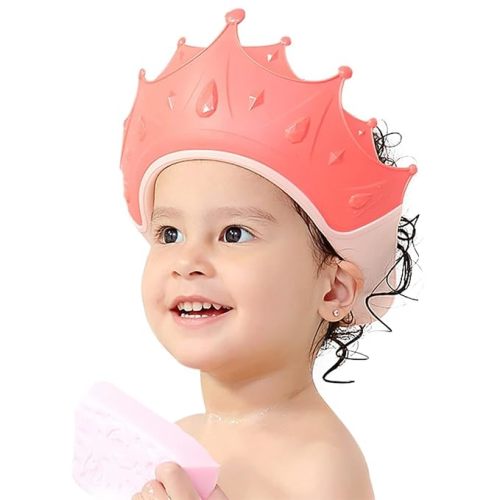 FUNUPUP Baby Shower Cap for Toddlers Kids, Soft TPE Silicone, Pink