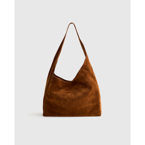 Esme Suede Shoulder Bag in Whiskey