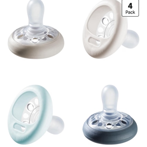 Amazon.com: Tommee Tippee Breast-Like Pacifier, 0-6 Months, Symmetrical Design, Natural Breast-Like Baglet, BPA-Free Binkies, Pastel/Blue/Black, Pack of 4