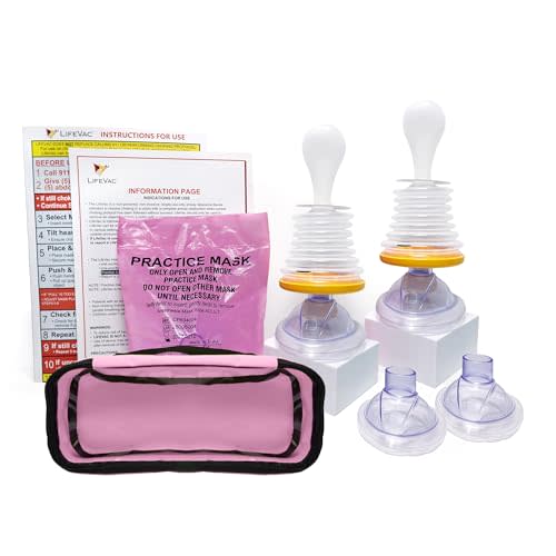 LifeVac Home & Pink Travel Kit Combo - Portable Suction Rescue Device, First Aid Kit for Kids and Adults, Portable Airway Suction Device for Children and Adults