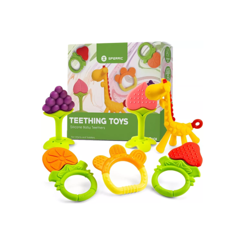 Silicone Baby Teethers Freezer Safe Gift Set, 6-Piece