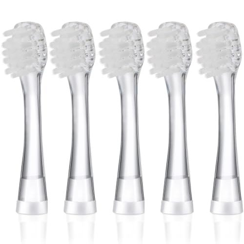Baby Toothbrush Heads Compatible with Papablic BabyHandy/Toddler Sonic Electric Toothbrushes, Compatible with Brush-Baby BabySonic/Seago SG902/SG602, 5 Pack (3 Years+)