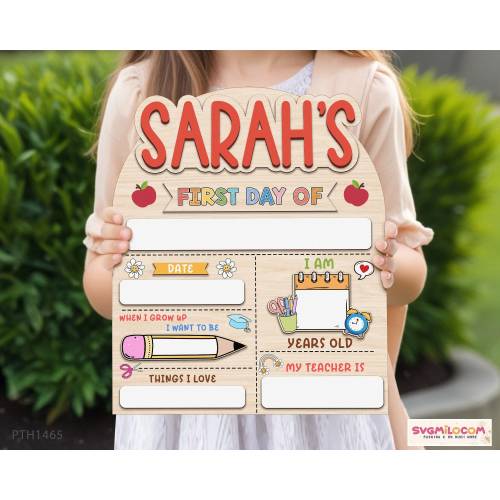 Customized First And Last Day School Sign, Back to School Sign, Kindergarten 1st Day of School Sign, First Day School Wooden School Board