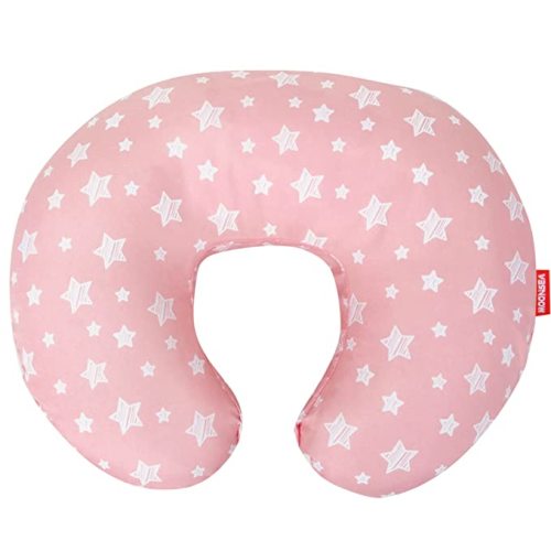Nursing Pillow Cover for Baby Snug Fits Boppy Nursing Pillows, Super Soft, for Breastfeeding Moms, Pink Star
