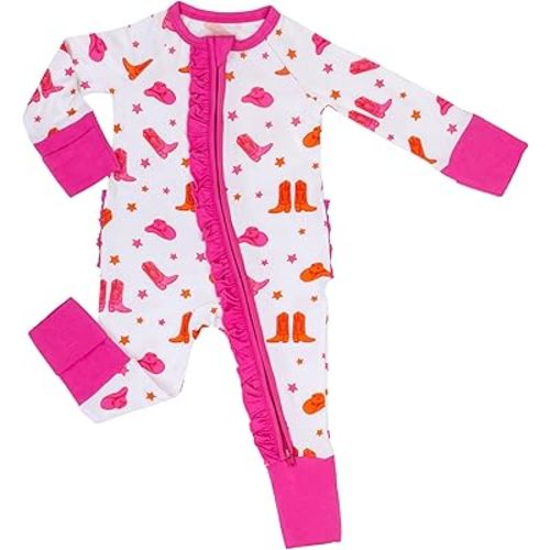 LollyBanks Baby Pajamas, Long Sleeve Baby Romper with 2-Way Zipper, 95% Viscose from Bamboo and 5% Spandex, Infant Sleepers
