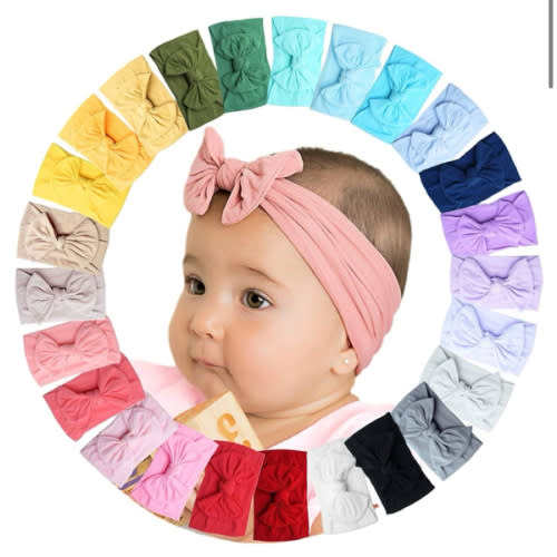 kangaroo 25 Colors Baby Bows Headbands For Baby Girls,Newborn Infant Toddler Hairbands and Child Hair Accessories