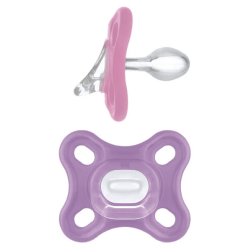 MAM Comfort Baby Pacifiers, Lightweight One-Piece Full Silicone Binky for Newborns 0-3 Months, BPA-Free Nipple, Easy to Clean Pacifier, Best for Breastfed Babies, with Sterilizer Case, 2 Count Binkies