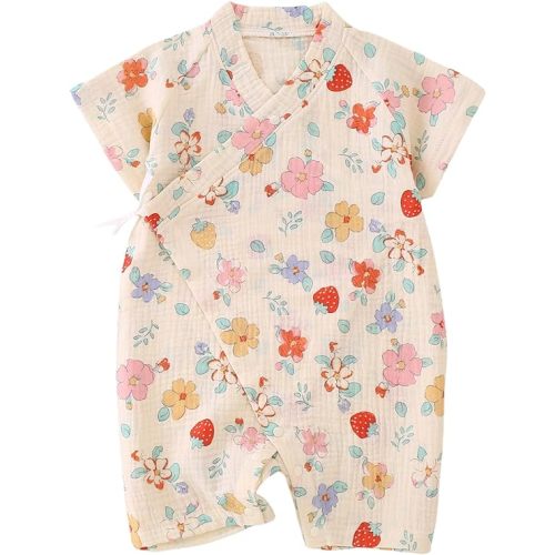 BINIDUCKLING Baby Kimono Cotton Muslin Outfit Clothes Newborn - 24 Months