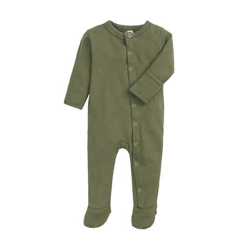 Ticikt Baby Footed Pajamas with Mitten Unisex Cotton Snap-up Romper Jumpsuit Sleep and Play 0-12 Months Footies,Color:Green,Size:3-6 Months
