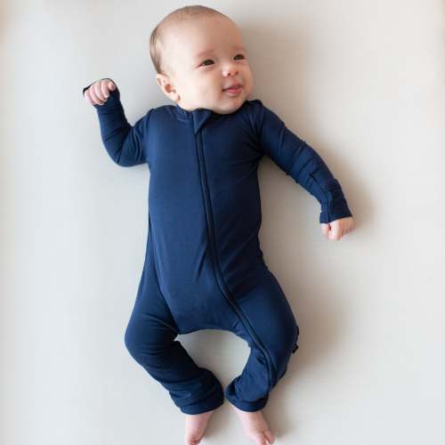Zippered Romper in Navy | Romper Pajamas | Kyte Baby