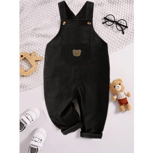 boys comfortable corduroy cargo pants solid color spring - Temu