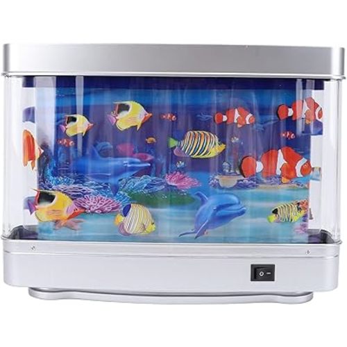 Artificial Tropical Fish Tank with Moving Fish, Lifelike Mini Aquarium Night Light for Kids Baby, Designed for Sensory Therapy or Relaxation Sessions Kids Baby Desk Decoration
