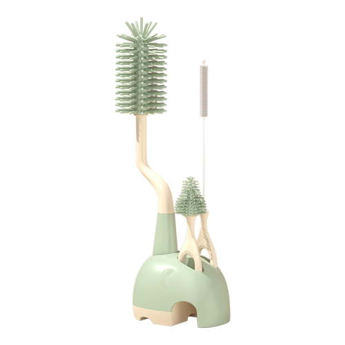Silica Gel Baby Bottle Brush & Nipple Cleaner Set with Drying Stand - Soft Bristles, Multi-Angle Cleaning for Bottles, Cups & Straws - 4-Piece Set, Food Grade, Space-Saving Design