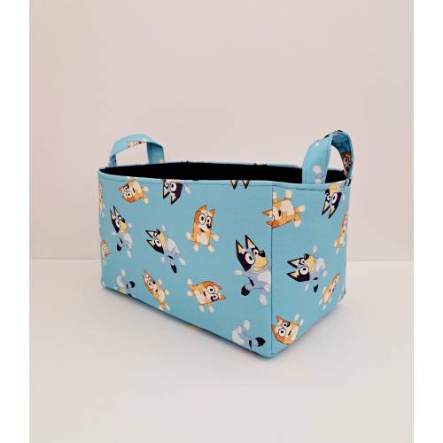 Blueey fabric basket, Storage organizer bin, Toy dog container caddy - Personalization available