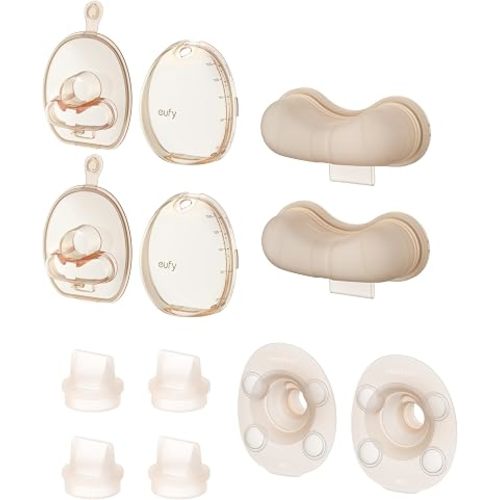 eufy Security Wearable Breast Pump S2/S2 Pro 5oz Milk Container & 24mm Flange & Diaphragm (2-Pack) & Duckbill Valves (4-Pack) (Bundle)