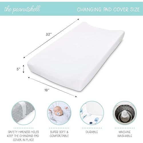 The Peanutshell Baby Girl Changing Pad Covers Set of 3 - Ultra Soft Baby Cover - Fits Standard Changing Table Pads, Durable, Machine Washable Sheets - Wildest Dreams