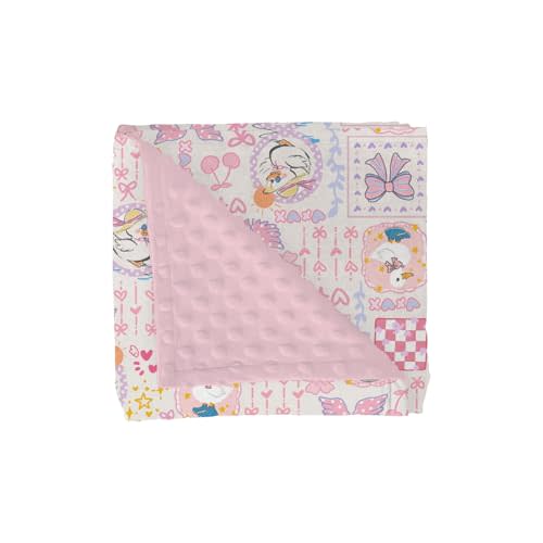 Pastel Pink Geese Bows Floral Baby Blankets for Girl Boy Cute Ducks Bows Love Soft Mink Dotted Backing Double Layer Swaddle Blanket Boho Spring Farm Animal Bed Throws for Infant Toddler Nursery 30x40