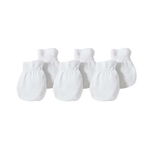 Burt's Bees - 3Pk Bee Essentials Organic Baby Mittens Set, Cloud