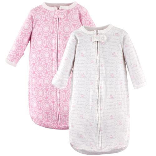 Hudson Baby Infant Girl Cotton Long-Sleeve Wearable Sleeping Bag, Sack, Blanket, Script