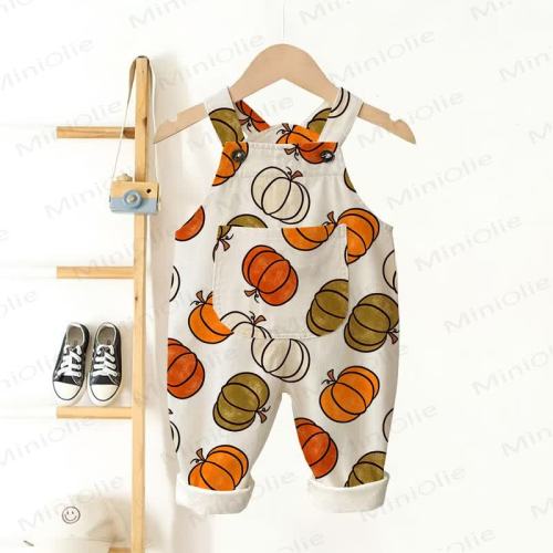 Baby Toddler Pumpkin Print Overalls