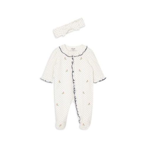 Girls' Dotted Rosebud Footie & Headband Set - Baby