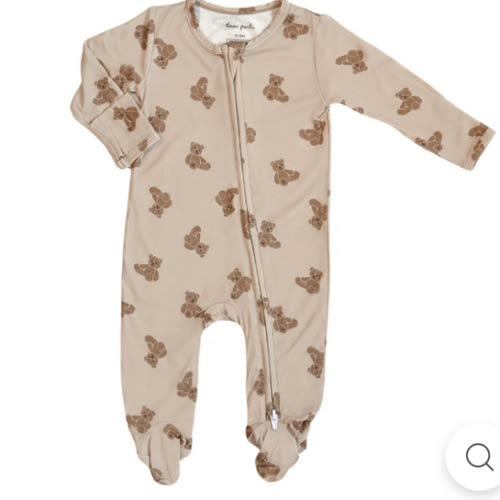 Footie Zippered One Piece in Teddy Tales – Dear Perli
