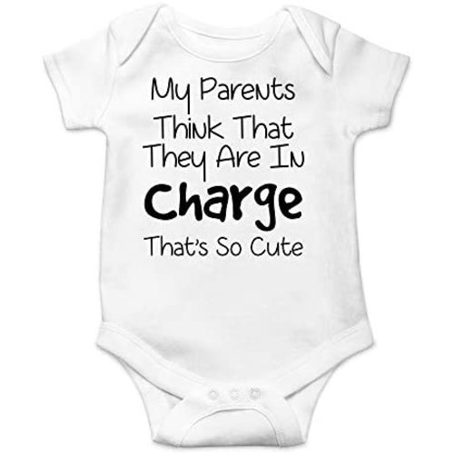 CBTwear My Parents Think That They Are in Charge Baby Bodysuit Funny Infant Outfit Unisex Humor Romper