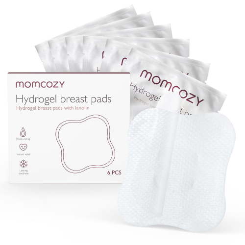 Momcozy Soothing Gel Pads, Instant & Long Cooling Relief for Sore Nipples 6 count