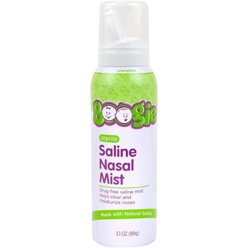 Boogie Baby Saline Nasal Spray Mist, Allergy Relief, Nasal Decongestant, Made with Saline, Unscented, 3.1 Ounce