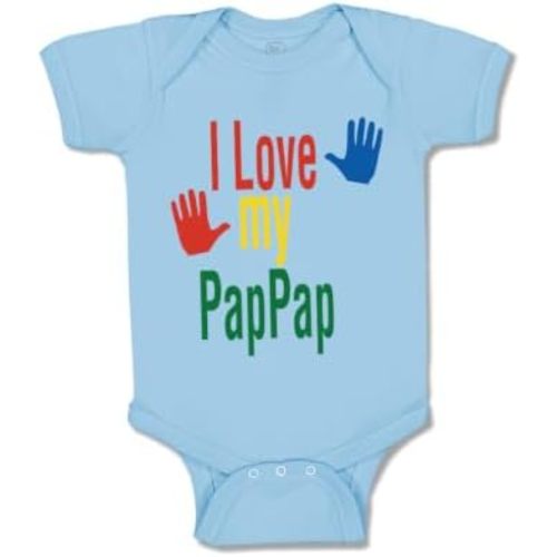 Cute Rascals Custom Baby Bodysuit I Love My Pap Pap Grandpa Grandfather Boy & Girl Baby Clothes Cotton