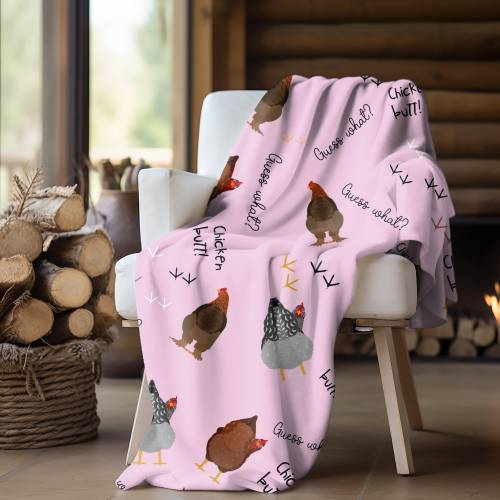 Guess What? Chicken Butt Funny Chicken Blanket Barn Animal Throw Chicken owner Gift Chicken Mom Blanket Farm Animal Throw Farm Girl gift