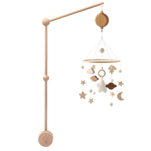 Baby Mobiel Sterren + Houten Mobiel Houder + Muziekbox - Boxmobiel – Babyshower Cadeau... | bol