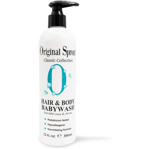 Original Sprout Baby Shampoo and Body Wash, Hypoallergenic Gentle Baby Wash for Newborns, Infants & Kids, Organic Calendula & Rosemary for Sensitive Skin & Hair, 12 oz. Bottle