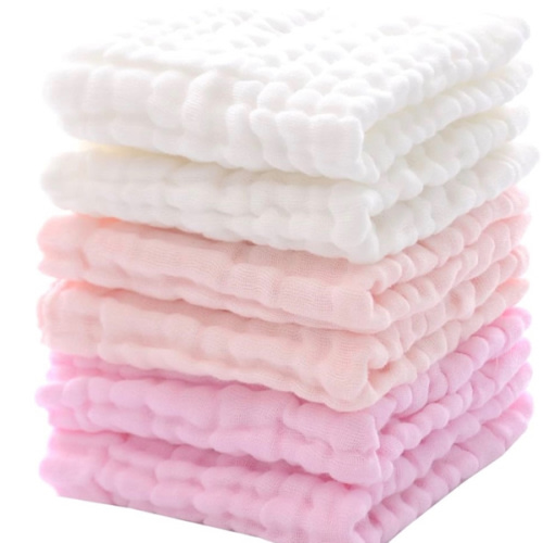 MUKIN Baby Washcloths and Burp Cloths, Soft Absorbent Towels for Newborns, 6 Pack, 12x12 Inches (Pink)