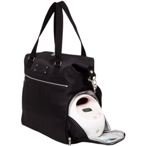 Sarah Wells Lizzy Breast Pump Tote – Lightweight, Easy-Clean Bag with Insulated Pocket, Laptop Sleeve & Side Storage – Fits Pumps & More Black