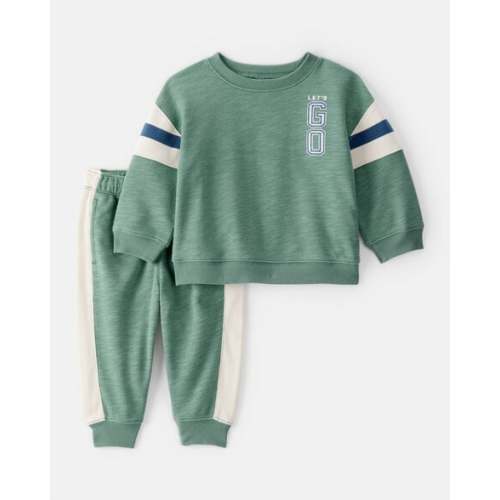 Baby 2-Piece French Terry Sweatshirt & Pull-On Jogger Set - Green - Carter's | Carter's