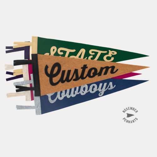 Old-Fashioned Script Pennant Flag - Sewn Detail - { Customizable Pennant -  Choose Your Colors and Text }