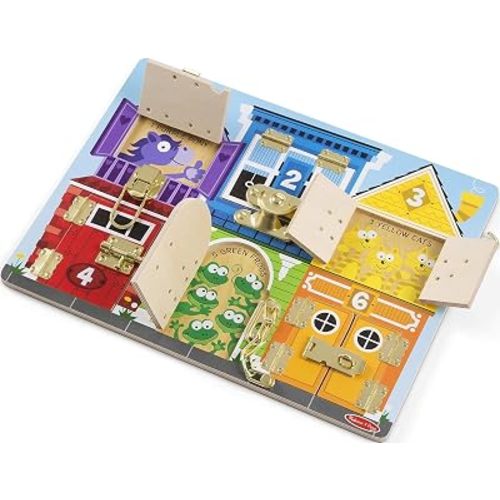 Melissa & Doug Latches Wooden Activity Board - Montessori Busy Board for Preschool Toys, Sensory Toys for Kids, Learning Resources for Ages 3+