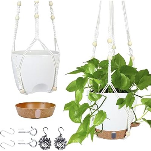 Hanging Planter for Indoor Plants 8 Inch, 2 Pack, Self Watering