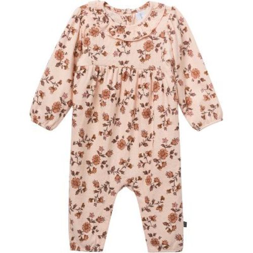 Modern Moments by Gerber Baby Girls' Ruffle Collar Romper, Pink Wildflower, 6-9 Months