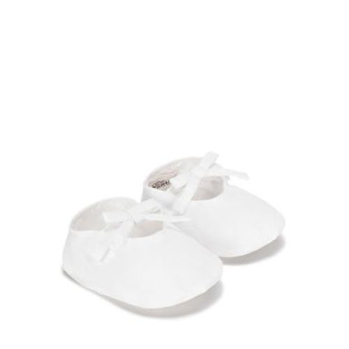 Unisex Linen Bow Front Soft Shoe - Baby