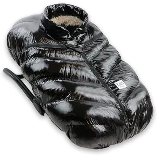 7AM Enfant Car Seat Covers - Cocoon Baby Cover for Boys & Girls, Rain & Snow Repellent, Breathable Windproof, Center Zipper, Universal Fit for Infant Car Seat (0-12M) (Black Polar)