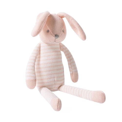 YINB Easter Bunny Crochet Doll – Organic Cotton Baby Rattle & Plush Toy, Soft Stuffed Animal for Newborns, Grip Training & Early Development Gift