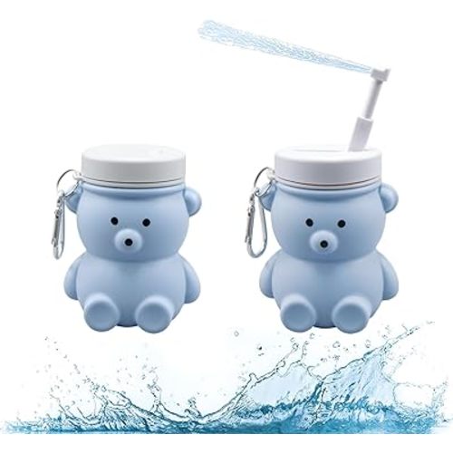 Cute Portable Bidet for Kids, Lovely Baby Bidet Spray Bottle, 300ml Compact Travel Size Camping Peri Bottle With Retractable and Angle-Adjustable Nozzle for Home, Outdoors, Camping & Travel Blue (1pc)