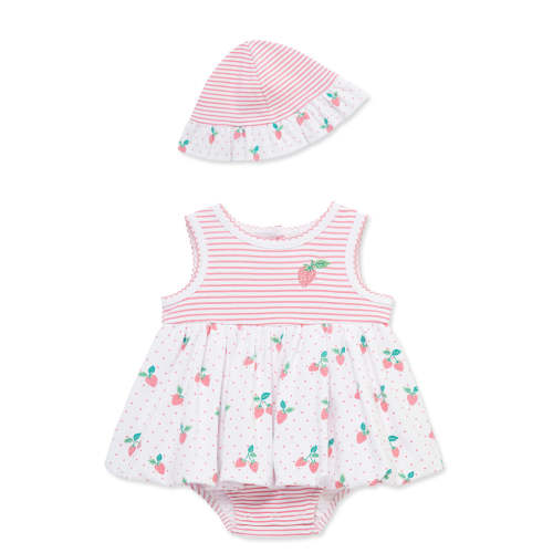 Strawberries Knit Popover & Hat