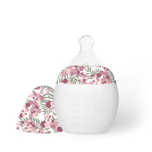 Elhee x Liberty "Mimosa" Pink feeding bottle. 150 ml | 0m+ - Elhee