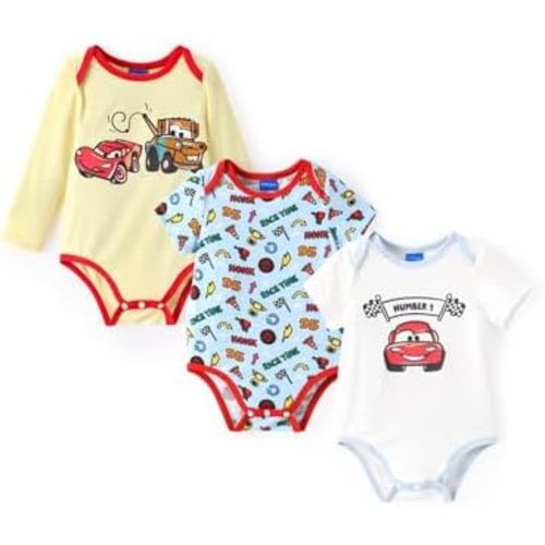 Disney Stitch Princess Marvel 3 Packs Baby Viscose Made from Bamboo Button Dwon Bodysuit for Newborn Infant