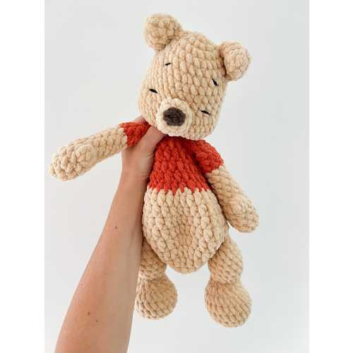Large Vintage Winnie the Pooh lovey, crochet snuggler, Pooh, Tigger, Eyeore, Rabbit, Piglet, baby gift, nursery decor, 100acre wood