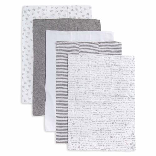Burt's Bees Baby - Burp Cloths, 5-Pack Extra Absorbent 100% Organic Cotton Burp Cloths, Heather Grey Pattern
